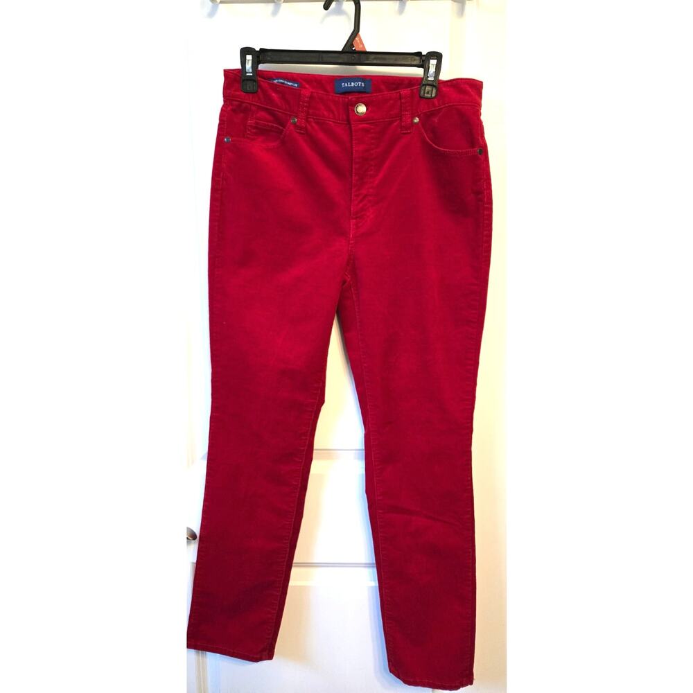Talbots Corduroy Pants Womens 6 Petite Red London Retro Preppy